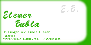elemer bubla business card